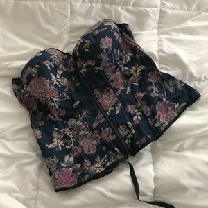 Torrid corset style denim top